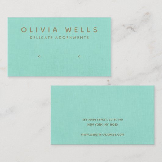 Aqua Blue Earring Display Visitenkarte (Vorne/Hinten)