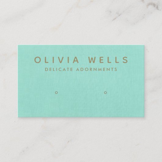 Aqua Blue Earring Display Visitenkarte (Vorderseite)