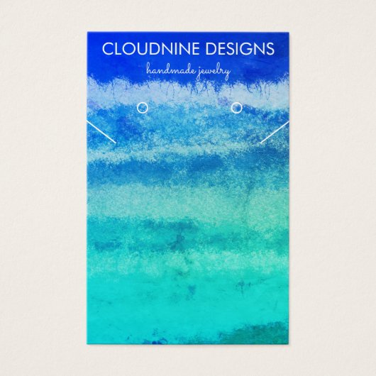 Aqua Blue Earring Necklace Juwelier Display Card (Vorderseite)