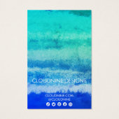 Aqua Blue Earring Necklace Juwelier Display Card (Rückseite)