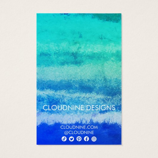 Aqua Blue Earring Necklace Juwelier Display Card (Rückseite)