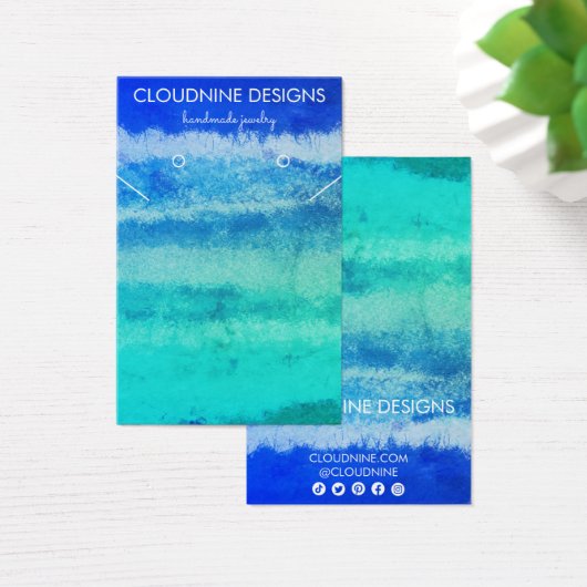 Aqua Blue Earring Necklace Juwelier Display Card (Schreibtisch)