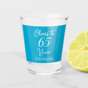 Aqua Blue feiert 65 Jahre 65. Geburtstagsparty Schnapsglas