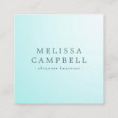 Aqua Blue feminin beruflich minimalist Quadratische Visitenkarte (Vorderseite)