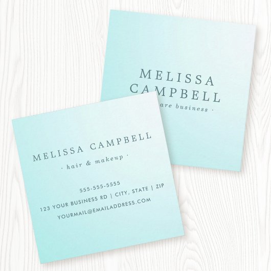 Aqua Blue feminin beruflich minimalist Quadratische Visitenkarte