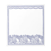 Aqua Blue Fish Border Notizblock (Vorderseite)