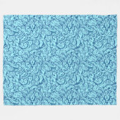 Aqua Blue Fish Muster Fleece Blanket (Vorderseite (Horizontal))