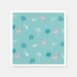 Aqua Blue Flamingo Paper Napkins Serviette