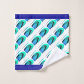 Aqua + Blue Flip Flops Badhandtuch Set (Waschlappen)