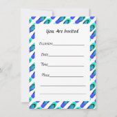 Aqua Blue Flip Flops Flat Einladung (Vorderseite)