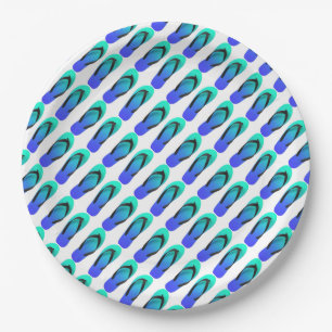 Aqua Blue Flip Flops Pappteller