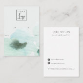 Aqua Blue Floral Abstrakt Earring Logo Display Visitenkarte (Vorne/Hinten)