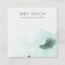 Aqua Blue Floral Abstrakt Stuck Earring Display