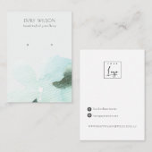 Aqua Blue Floral Abstrakt Stuck Earring Display Visitenkarte (Vorne/Hinten)