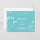 Aqua Blue Floral Filigree Hochzeit Sichern Datum Save The Date (Vorne/Hinten)