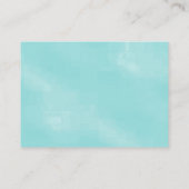 Aqua Blue Floral Mini Wedding Gift Registry Begleitkarte (Rückseite)