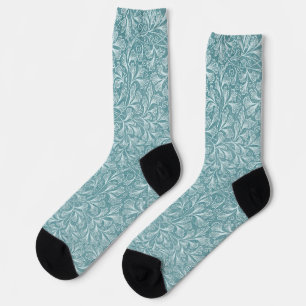 Aqua Blue Floral Muster Crazy Niedlich Socken