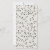 Aqua Blue Floral Teapot Wappen Wedding Menu Card Dankeskarte (Rückseite)