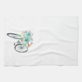 Aqua Blue Floral Vintages Fahrrad Bauernhof Geschirrtuch (Horizontal)