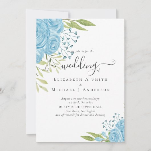 Aqua Blue Floral Wedding (Vorderseite)