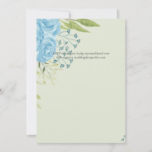 Aqua Blue Floral Wedding (Rückseite)