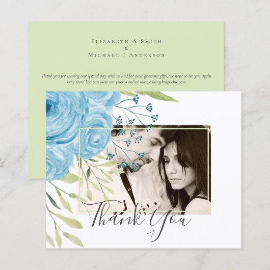 Aqua Blue Floral Wedding (Vorne/Hinten)