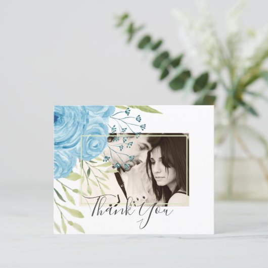 Aqua Blue Floral Wedding (Stehend Vorderseite)
