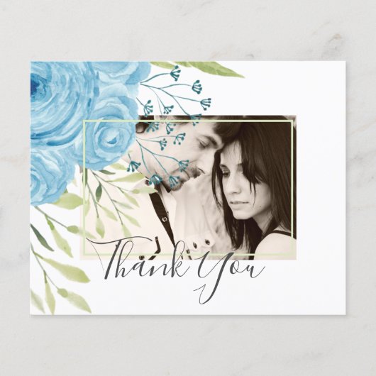Aqua Blue Floral Wedding (Vorderseite)