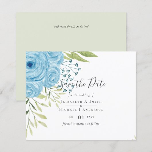 Aqua Blue Floral Wedding (Vorne/Hinten)