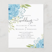 Aqua Blue Floral Wedding Flyer (Vorne)