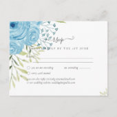 Aqua Blue Floral Wedding Postkarte (Vorderseite)