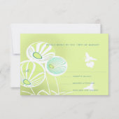 Aqua Blue Flowers und Bienen Wedding Response RSVP Karte (Vorderseite)