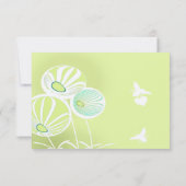 Aqua Blue Flowers und Bienen Wedding Response RSVP Karte (Rückseite)