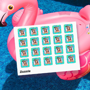 Aqua Blue Foto Stickers Sommerzeit Muster
