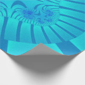 Aqua Blue Fraktal Birthday Geschenkpapier (Ecke)