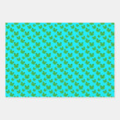 Aqua Blue Frog Pattern Geschenkpapier Set (Vorderseite 2)