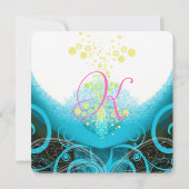 Aqua Blue Fuchsia Calla Lily Blume Wedding Einladung (Rückseite)