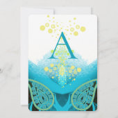 Aqua Blue Fuchsia, Limon Paisley Calla Lily Einladung (Rückseite)