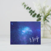 Aqua Blue Galactic Foto Elegante UAWG Einladungspostkarte (Stehend Vorderseite)
