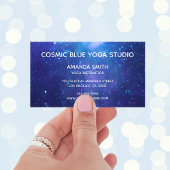 Aqua Blue Galactic Mandala Yoga Instructor Visitenkarte