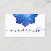 Aqua Blue Galactic Mandala Yoga Instructor Visitenkarte (Vorderseite)