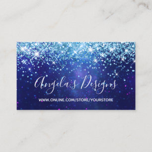 Aqua Blue Galaxy Glitter Online-Shop Visitenkarte