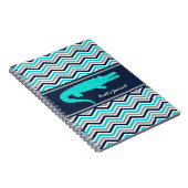 Aqua Blue Gator auf Zickzack Personalisiertem Note Notizblock (Rechte Seite)