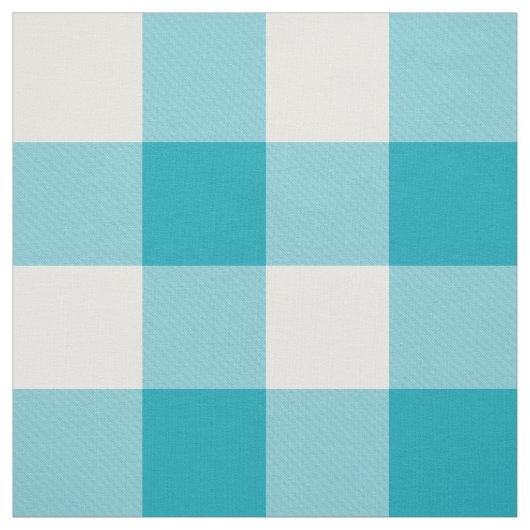 Aqua Blue Gingham Pattern Fabric Stoff (Muster)