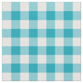 Aqua Blue Gingham Pattern Fabric Stoff (Nahaufnahme)