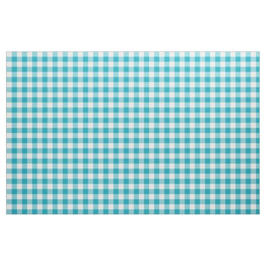 Aqua Blue Gingham Pattern Fabric Stoff (Yard (91,4 cm))
