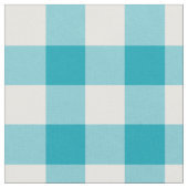 Aqua Blue Gingham Pattern Fabric Stoff (Nahaufnahme)