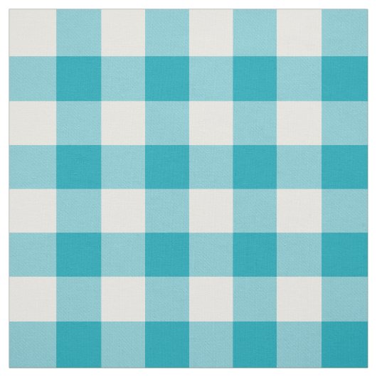 Aqua Blue Gingham Pattern Fabric Stoff (Muster)