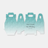 Aqua Blue Glam Glitzer Personalisiert Geschenkschachtel (Ungefaltet)