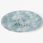 Aqua Blue Glam Streifen Pappteller (Schrägansicht)